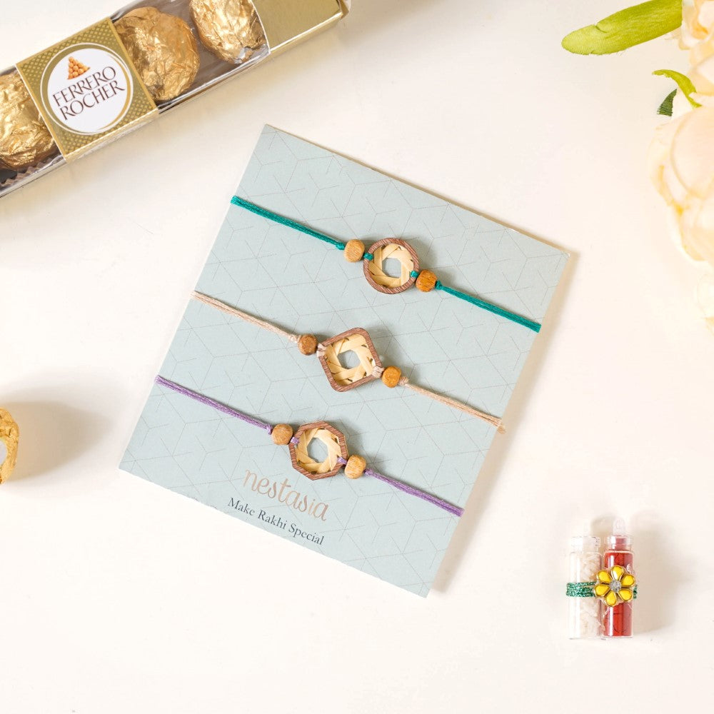 Organic Rakhi Gift Set Of 3 Nestasia