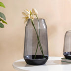 Clear Glass Vase Grey 11 Inch Nestasia