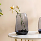 Clear Glass Vase Grey 9 Inch Nestasia