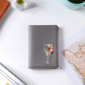 Floral Line Art Embroidered Passport Cover Grey Nestasia