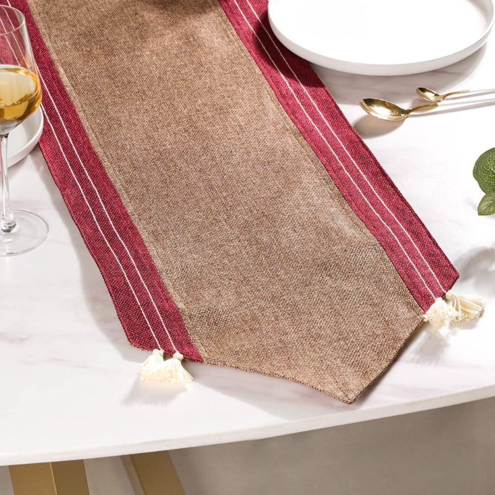 Jute Tassel Table Runner 72 Inch Nestasia