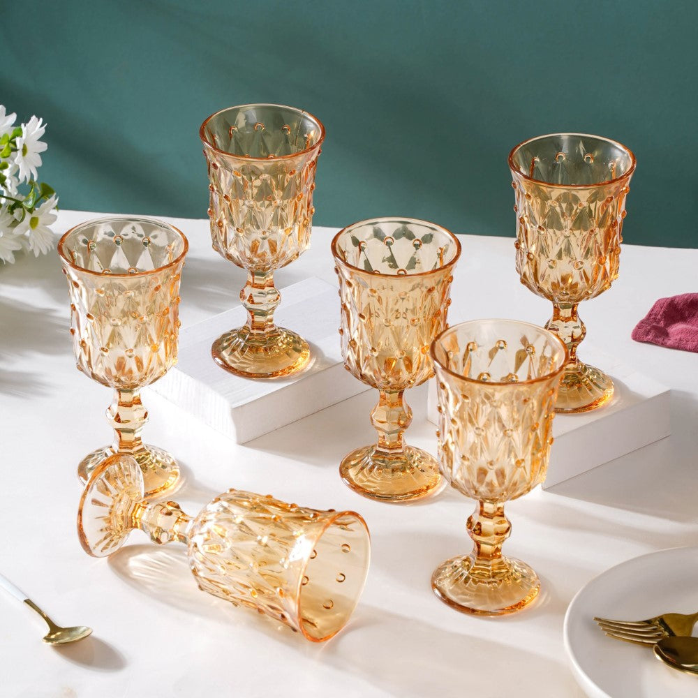 Grande Wine Glass Amber Set Of 6 300ml Nestasia