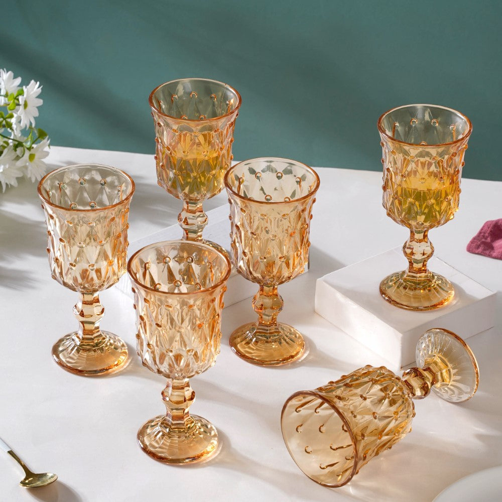 Grande Wine Glass Amber Set Of 6 300ml Nestasia