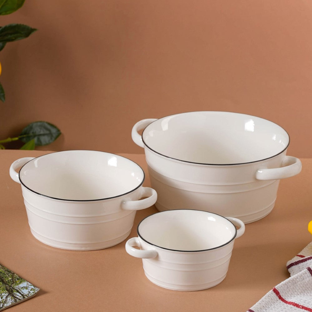 White Serving Bowl Nestasia