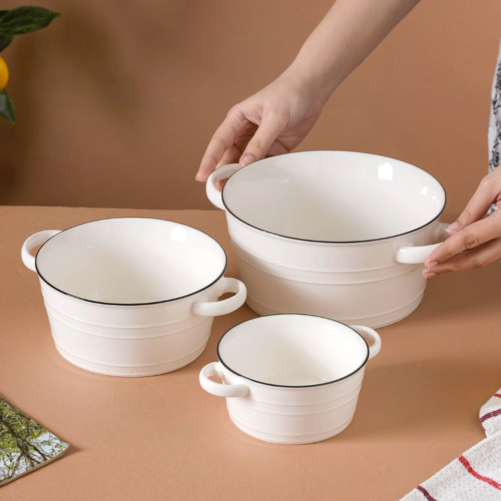 White Serving Bowl Nestasia