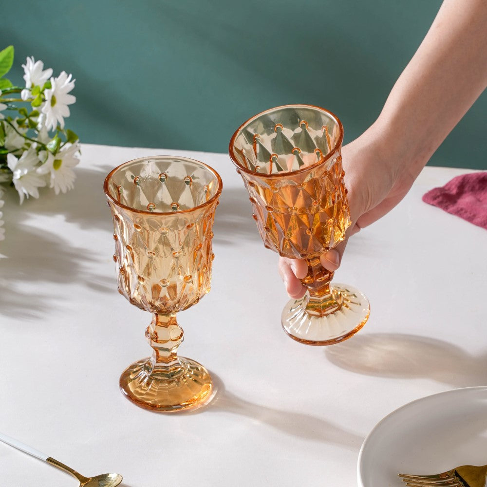 Grande Wine Glass Amber Set Of 6 300ml Nestasia
