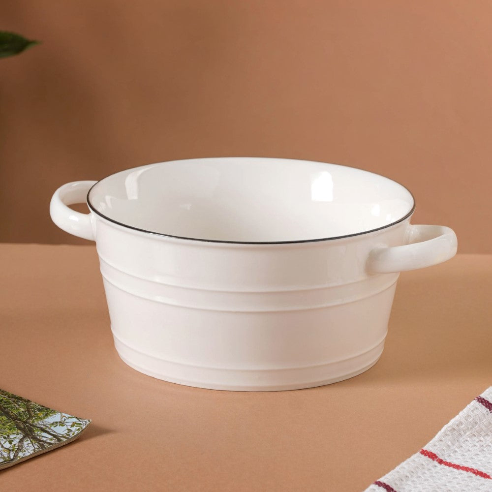 White Serving Bowl Nestasia