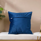 Marilee Blue Quilted Velvet Cushion Cover 16 x 16 Inch Nestasia