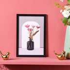 Flower In Vase Framed Wall Art 13x9 Inch Nestasia