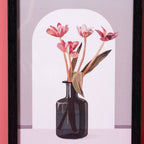 Flower In Vase Framed Wall Art 13x9 Inch Nestasia
