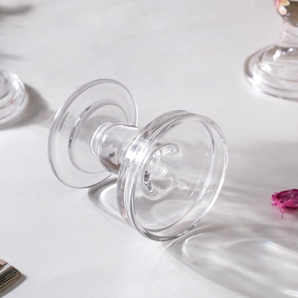 Glass Candle Stand Decor Set Of 3 Nestasia