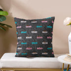 Adria Threadwork Beaded Jute Cushion Cover Black 16 x 16 Inch Nestasia