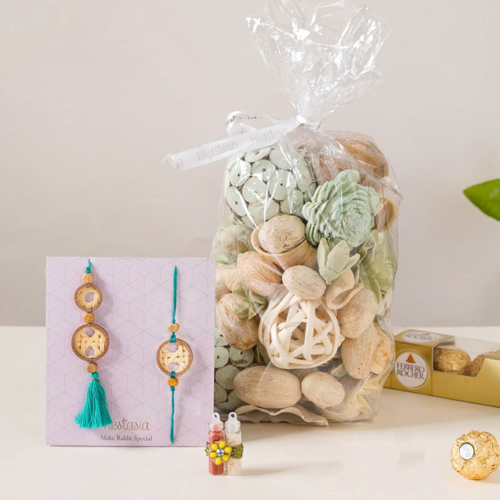 Botanical Rakhi Gifts Set Of 4 Nestasia