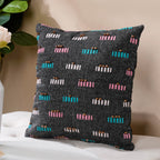 Adria Threadwork Beaded Jute Cushion Cover Black 16 x 16 Inch Nestasia