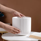 Oat White Ribbed Flower Pot Nestasia