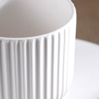 Oat White Ribbed Flower Pot Nestasia