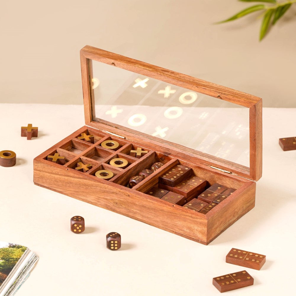 3 in 1 Portable Game Wooden Box Set Nestasia