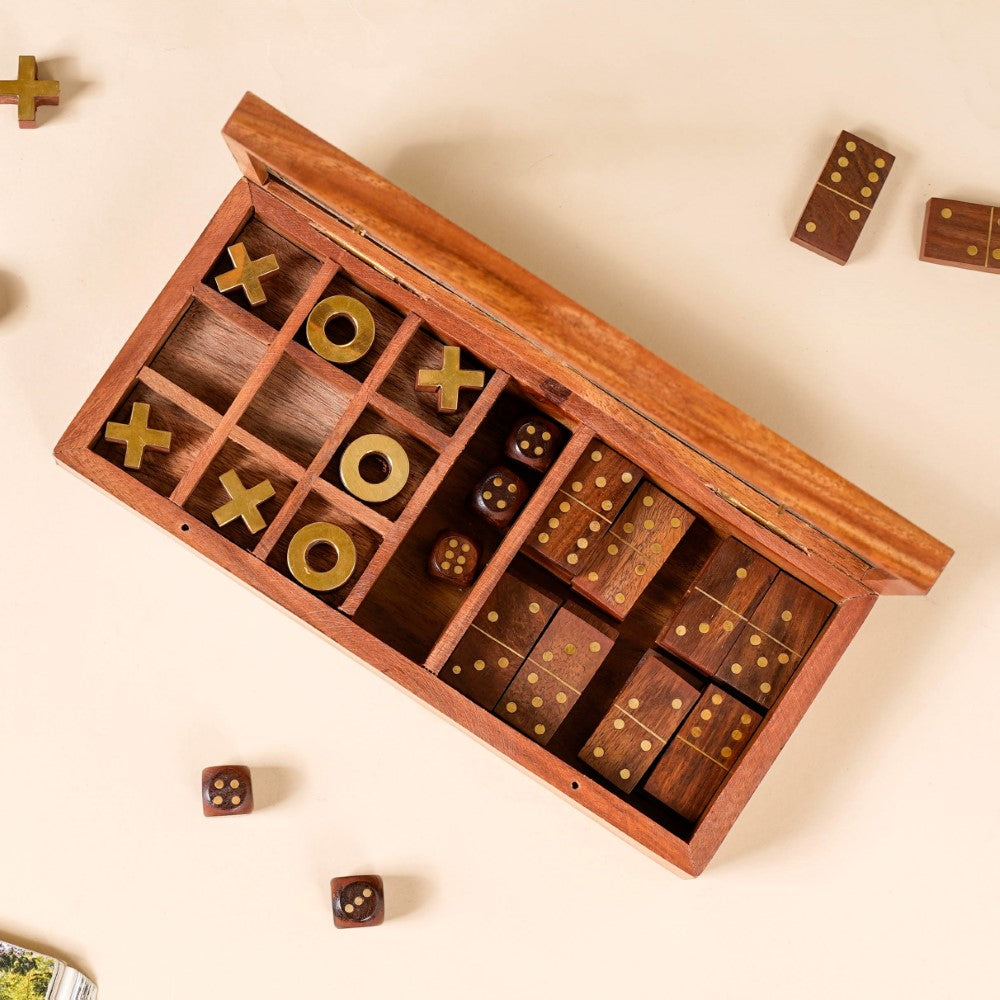 3 in 1 Portable Game Wooden Box Set Nestasia