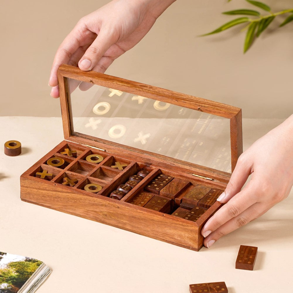 3 in 1 Portable Game Wooden Box Set Nestasia