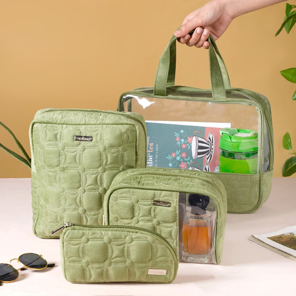 Travel Organizer Kit Set Of 4 Green Nestasia