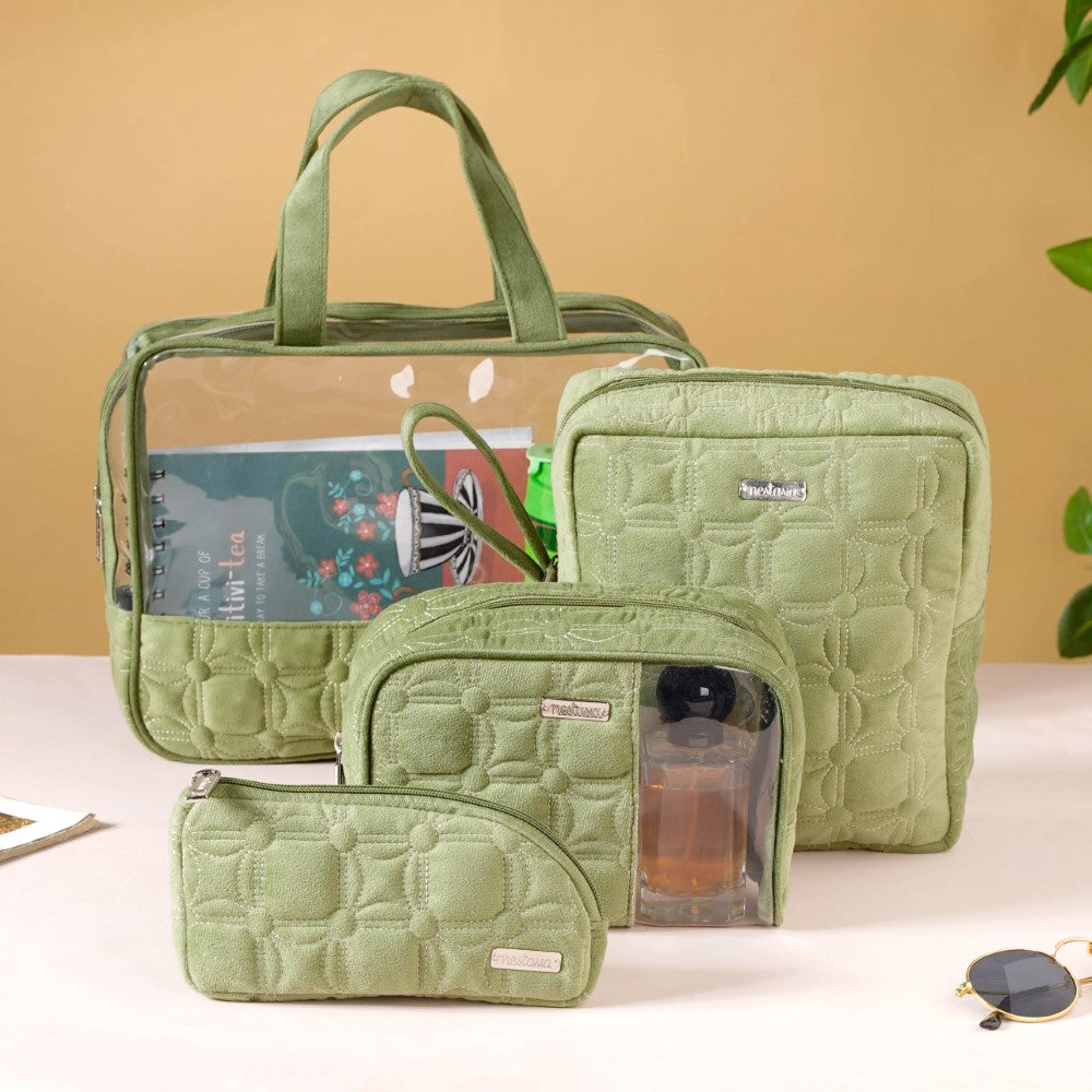 Travel Organizer Kit Set Of 4 Green Nestasia