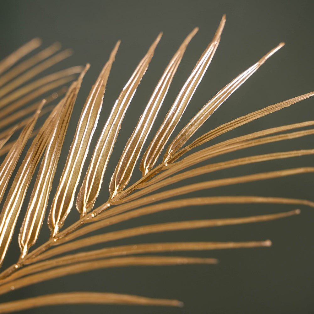 Artificial Palm Leaf Stem Gold Set Of 4 Nestasia