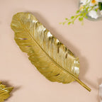 Feather Decorative Platter Tray Gold 18 Inch Nestasia