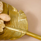 Feather Decorative Platter Tray Gold 18 Inch Nestasia