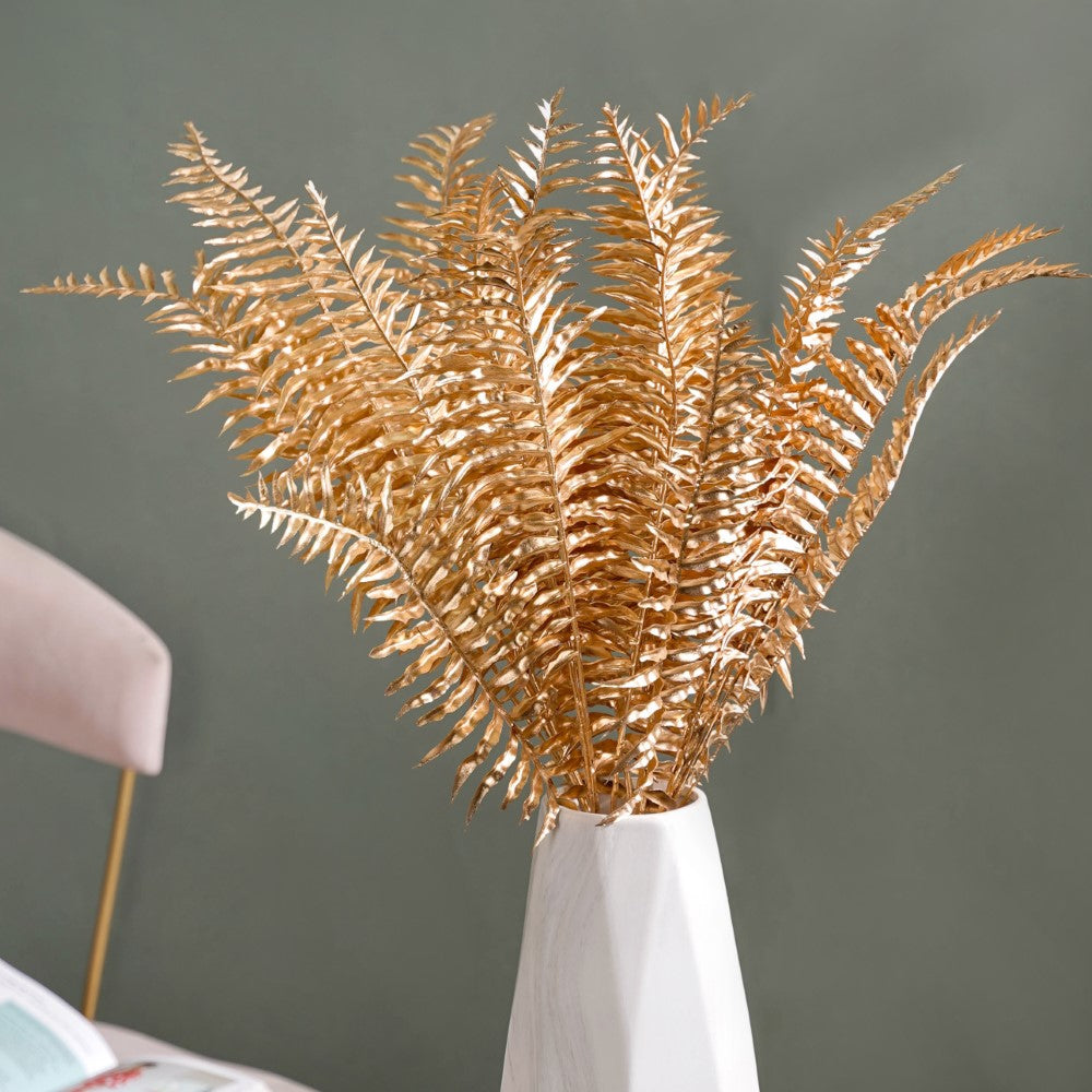 Artificial Fern Leaf Stem Gold Set Of 4 Nestasia