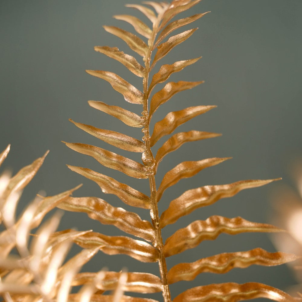 Artificial Fern Leaf Stem Gold Set Of 4 Nestasia