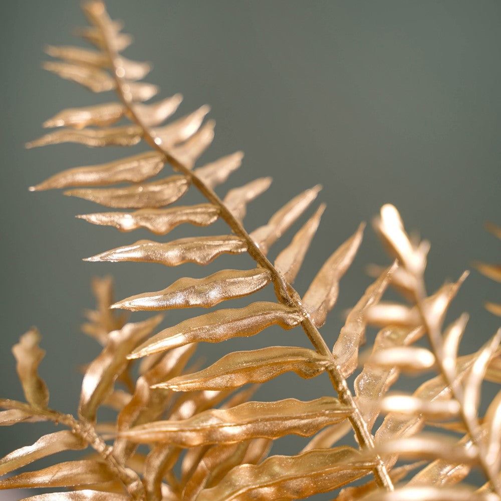 Artificial Fern Leaf Stem Gold Set Of 4 Nestasia