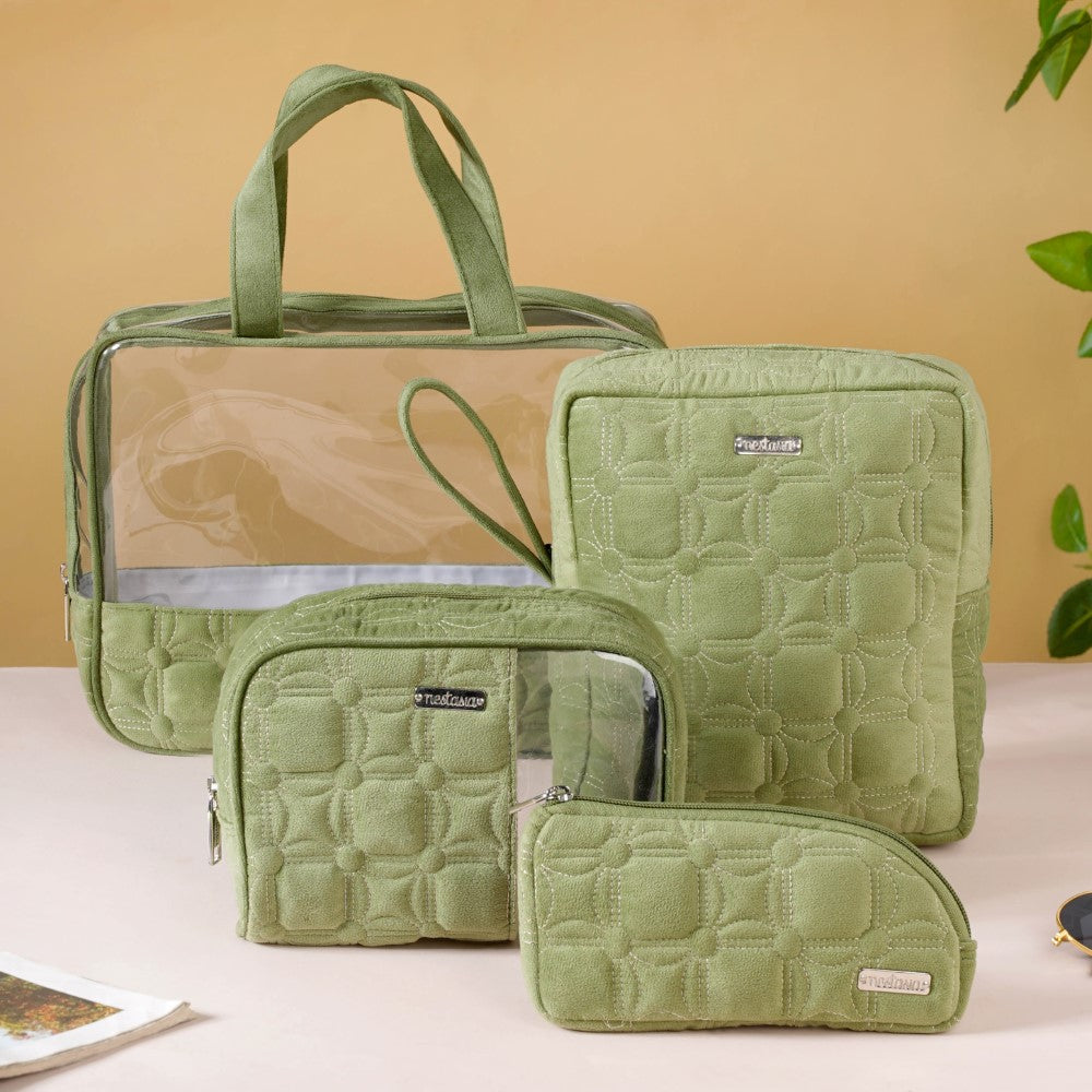 Travel Organizer Kit Set Of 4 Green Nestasia