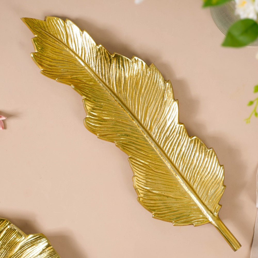 Metal Platter Gold 19 Inch Nestasia