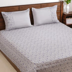Pure Cotton Quilted King Size Bed Cover Grey Nestasia