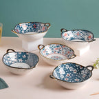 Nimono Ceramic Serving Bowl With Handles 9 Inch 500 ml Nestasia