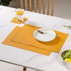 Leather Placemat And Coaster Set of 2 Nestasia