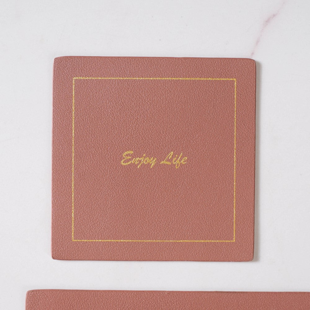 Leather Placemat And Coaster Set of 2 Nestasia