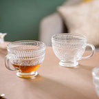 Blossom Embossed Large Glass Cup Set of 4 Nestasia