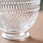 Blossom Embossed Large Glass Cup Set of 4 Nestasia