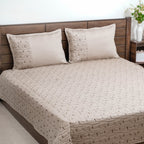Cotton King Size Bed Cover Beige Nestasia