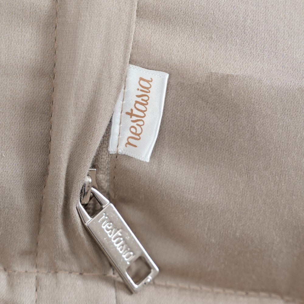 Cotton King Size Bed Cover Beige Nestasia