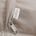 Cotton King Size Bed Cover Beige Nestasia