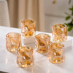 Crystal Water Glass Amber Set of 6 Nestasia