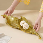 Leaf Platter For Table Decor Gold 20 Inch Nestasia