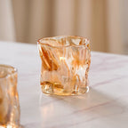 Crystal Water Glass Amber Set of 6 Nestasia