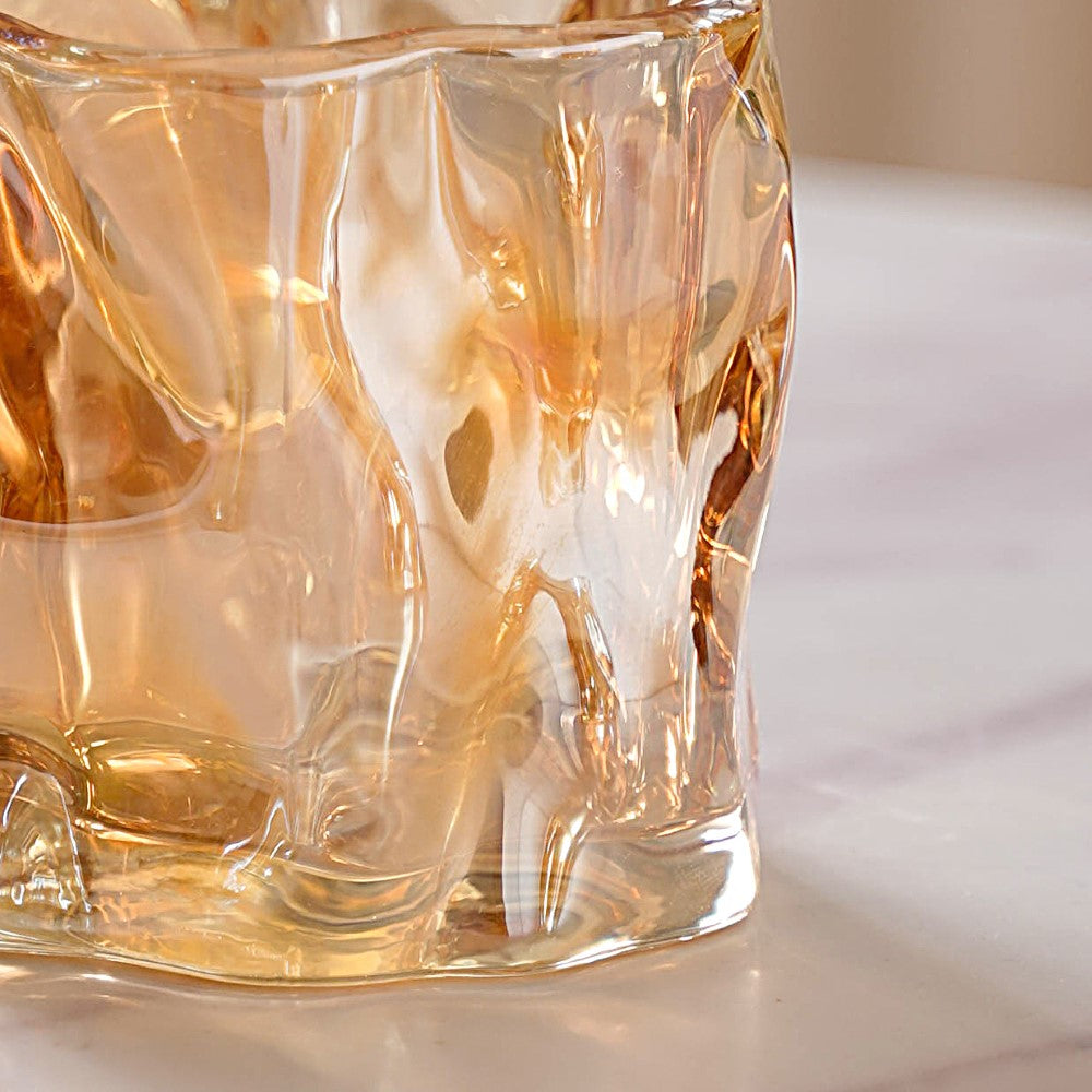Crystal Water Glass Amber Set of 6 Nestasia