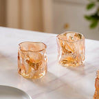 Crystal Water Glass Amber Set of 6 Nestasia
