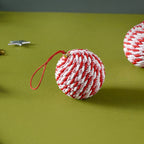 Peppermint Round Candy Bauble Set Of 2
