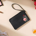 Rose Coffee Mug Coin Pouch Black Nestasia