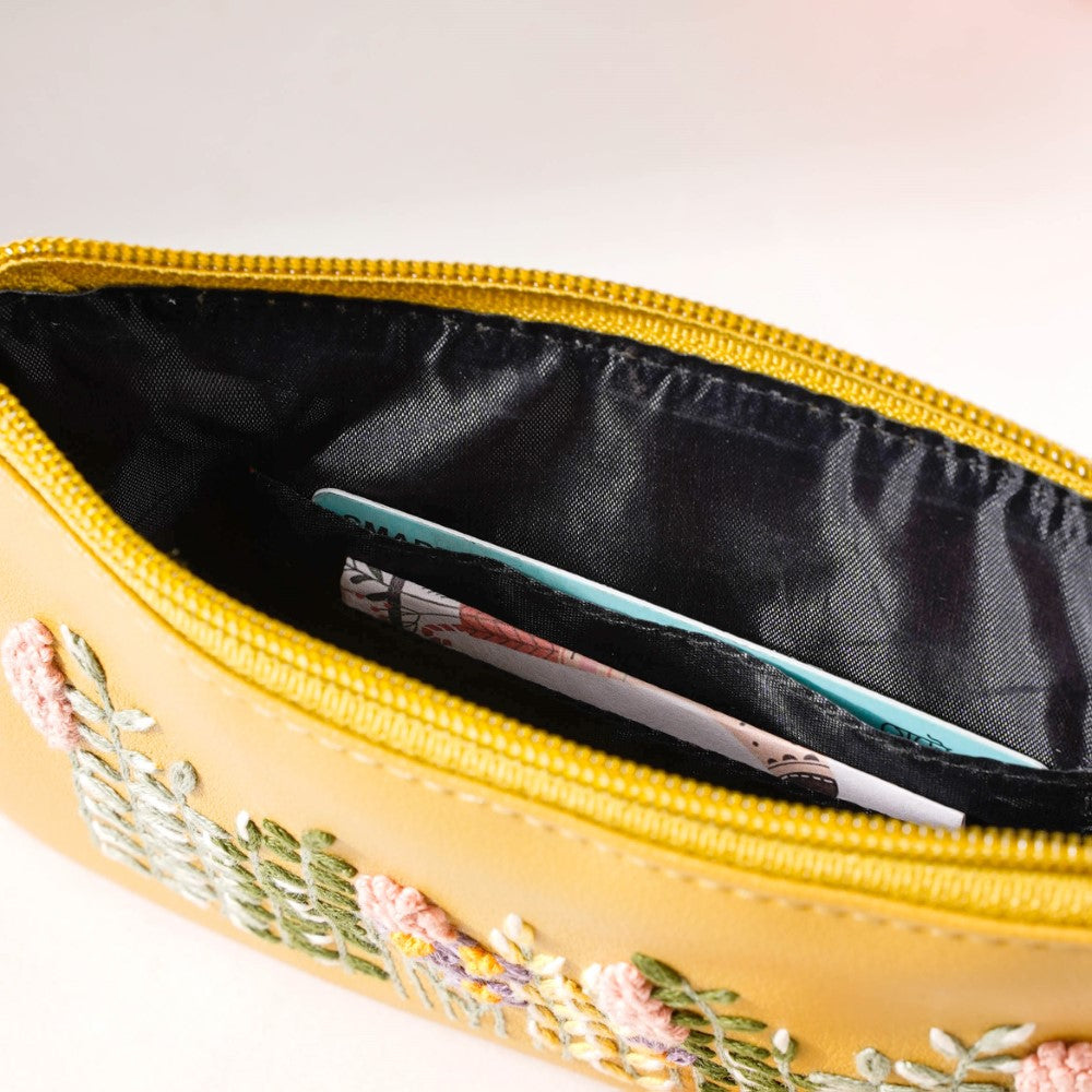Fronds And Blooms Coin Pouch Yellow Nestasia